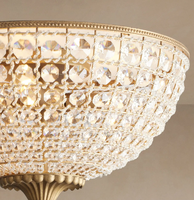 Lustre en cristal de luxe américain à montage encastré, luminaire décoratif pour chambre à coucher, cuisine, salle à manger, salon