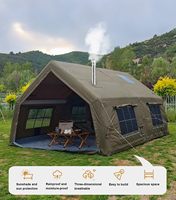 Tente de glamping 4 saisons, tente gonflable avec zones séparées pour vivre et dormir, imperméable, yurt pop-up avec trou pour poêle, 8-10 personnes