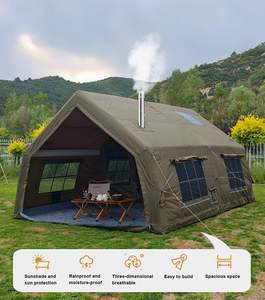 Tente de glamping 4 saisons, tente gonflable avec zones séparées pour vivre et <span class=keywords><strong>dormir</strong></span>, imperméable, yurt pop-up avec trou pour poêle, 8-10 personnes - Product Image 4