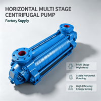 Pompe à eau horizontale multi-étages robuste en fonte à segments, avec moteur CC haute pression et raccord à bride pour usage industriel