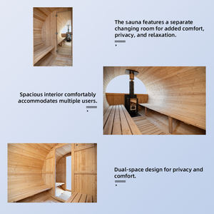 Sauna Humide à Vapeur Extérieur avec Dressing Sauna Baril 8 Personnes avec Réchaud Harvia Personnalisé - Product Image 2