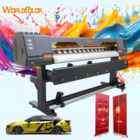 Venta caliente WorldColor 1,3/1,6/1,8 m Eco Solvent Printer Plotter para Banner Vinyl Flex Printing con cabezales Xp600