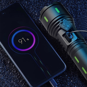 Chất lượng cao có thể sạc lại ánh sáng mạnh mẽ siêu sáng Tele ngoài trời đa chức năng khẩn cấp laser trắng p70led đèn pin - Product Image 3