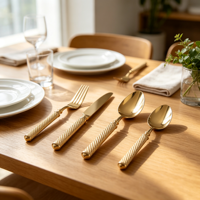 Ensemble de couverts en acier inoxydable de qualité supérieure, 16 pièces, épais, poli miroir 304, vaisselle pour la salle à manger familiale, boîte cadeau