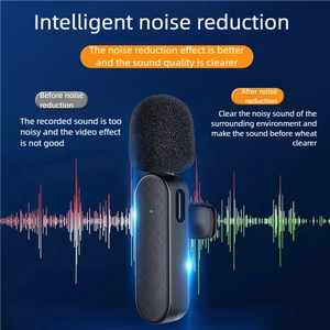 Moda gül kırmızı yaka mikrofonu özel renk canlı akışı Vlog Video kablosuz mikrofon - Product Image 5