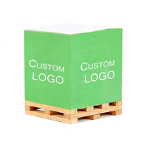 Vente en gros Petit mini bloc-palette en bois avec notes autocollantes Bloc-notes Cube Note autocollante avec palette en bois