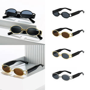 Gafas DL Retro Metal Y2K Oval Gafas de sol Steampunk Marco pequeño Gafas Vocación Moda Coreana Señoras Gafas - Product Image 2