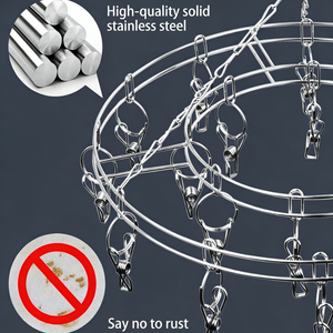 Séchoir pliant multi-clip en acier inoxydable <span class=keywords><strong>pour</strong></span> chaussettes, serviettes et sous-vêtements, avec 20 pinces - Product Image 3