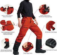 Celana Ski Salju Pria Custom, Anti Air, Bernapas, Pelindung UV, Berlapis Fleece, Kancing & Ritsleting, Hiking Outdoor, Dilengkapi Tali Selempang