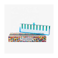 Menorah en Lucite Judaica pour Hanouka, Support à Bougies en Acrylique, Vase à Fleurs Convertible Shamash pour la Décoration de Table Juive à la Maison