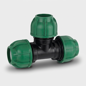 Raccord en T égal en polypropylène vert, connecteur à compression, basse pression, filetage lisse en pouces, OEM disponible, pour l'irrigation de l'eau - Product Image 1