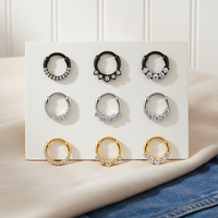 Xinfocus 2026 Design Tendance Anneau Clicker pour Septum, Anneaux de Nez, Piercing à Segment Articulé pour Cartilage, Hélix, Tragus