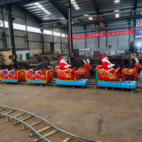 Train électrique de Noël Père Noël pour enfants et adultes, avec rails, pour parc d'attractions extérieur