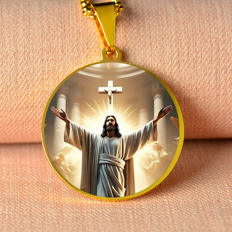 Bijoux chrétiens en acier inoxydable collier de prière colliers pendentifs chrétiens religieux