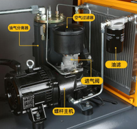 Compresseur d'air à vis industriel portable de haute qualité, VSD 7,5 kW 380 V 8 bars, lubrifié et refroidi par air, avec moteur pour le sablage
