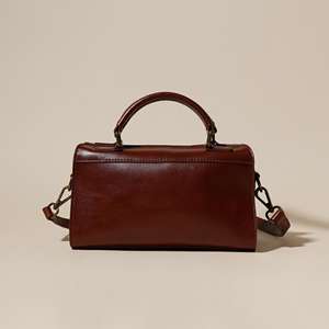 Nouveau sac à dos pour femme en cuir véritable tendance, décontracté, en cuir de vache ciré, imperméable, fermeture à glissière, simple, rétro, sac d'école - Product Image 1