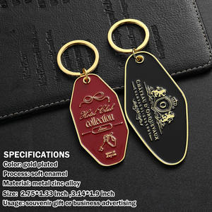 Portachiavi Promozionale Personalizzato con Lettera e Logo, Portachiavi Stile Motel Vintage in Metallo Dorato, Portachiavi per Hotel in Lega di Zinco - Product Image 3