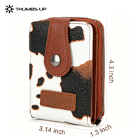 THUMBS-UP Dompet Kartu Pendek Anti RFID Motif Hewan Berbahan Logam dengan Banyak Slot Kartu