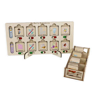 Calendario de escuela en casa Montessori juguetes educativos de aprendizaje impresión UV madera mi responsabilidad diaria tablero de rutina para niños - Product Image 3