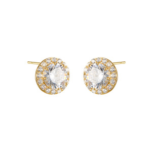 Round Zirconia <b>Stud</b> <b>Earrings</b> With <b>Turquoise</b> And Gold Plating S925 Silver Needle Party Fashion Jewelry - Product Image 5