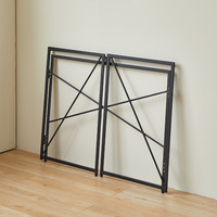 Bureau d'ordinateur de bureau moderne en acier inoxydable modulaire avec panneau en bois, table pliante de chevet