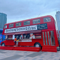 Camion de restauration mobile de style bus à deux étages 220v Grande remorque multifonctionnelle pour pizza, crème glacée, maïs et croustilles pour les établissements vinicoles.