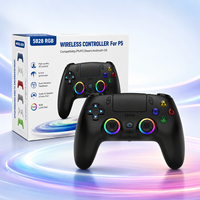 Manette de jeu sans fil RGB pour P5/PC/iOS/Android, double vibration, gâchettes adaptatives, manette de jeu pour les fêtes, cadeau pour enfants et adultes