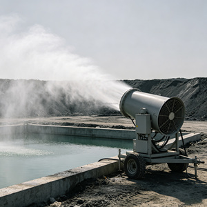 Canon à brouillard double usage pour l'évaporation des eaux de récupération des décharges et le traitement de la suppression de la poussière dans les cours ouvertes - Product Image 1