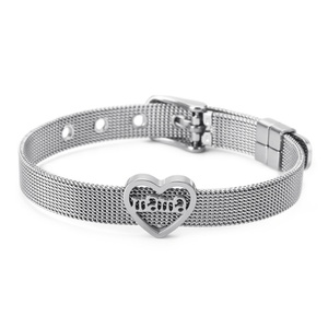 Mother Day Gift Stainless Steel <b>Mama</b> Bangle Custom Gold Plated Mesh <b>Bracelet</b> - Product Image 4