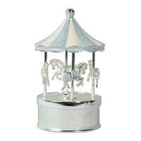 Mécanisme musical décoratif de carrousel de noël, boîte à musique de cheval de carrousel rotatif rond pour décoration de noël et cadeau