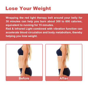 Thérapie par lumière rouge avec masseur vibrant et télécommande avec minuterie, utilisée pour soulager les douleurs du bas du dos et abdominales - Product Image 1