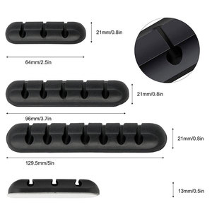 Clips de gestion de câbles en silicone, organisateur de câbles, support de câbles USB pour bureau, enrouleur de fils - Product Image 3