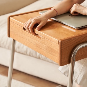 <span class=keywords><strong>Table</strong></span> d'appoint moderne en bois de cerisier L9187 avec <span class=keywords><strong>roulettes</strong></span>, <span class=keywords><strong>table</strong></span> d'appoint mobile avec tiroir, petit bureau <span class=keywords><strong>vintage</strong></span> <span class=keywords><strong>pour</strong></span> salon et chambre à coucher - Product Image 5