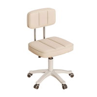 Tabouret pivotant réglable en hauteur avec dossier et roulettes, chaise de travail pour salon de coiffure, esthétique, manucure, maquillage, usage domestique ou bar