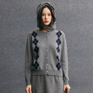 Suéter <span class=keywords><strong>de</strong></span> Cachemira con Cuello Polo <span class=keywords><strong>para</strong></span> <span class=keywords><strong>Mujer</strong></span>, Suéter <span class=keywords><strong>de</strong></span> Manga Corta <span class=keywords><strong>de</strong></span> Cachemira Jacquard con Detalle <span class=keywords><strong>de</strong></span> <span class=keywords><strong>Rombos</strong></span> <span class=keywords><strong>de</strong></span> Alta Calidad, Novedad <span class=keywords><strong>de</strong></span> Primavera - Product Image 6