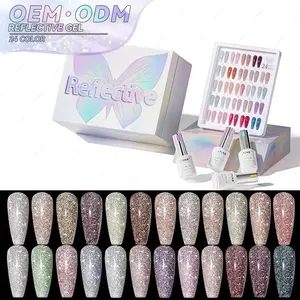 Hot Sale 24colors Oem Customized Nail Supplies Gel Polish Cat Eye Gel Polish Gel Nail Polish