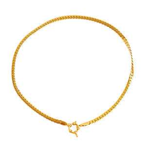 Collier ras du cou unisexe tendance en acier inoxydable 2025, serti de zircons géométriques entièrement pavés, chaîne à maillons en CZ plaqué or 18 carats PVD de 2 mm - Product Image 1