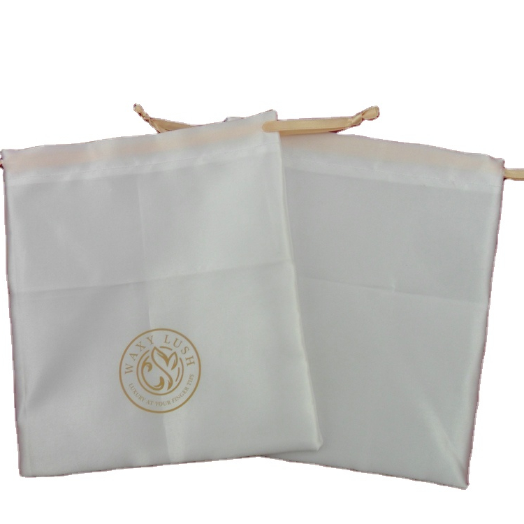 Супермягкая белая черная розовая Золотая шелковая сумка на шнурке