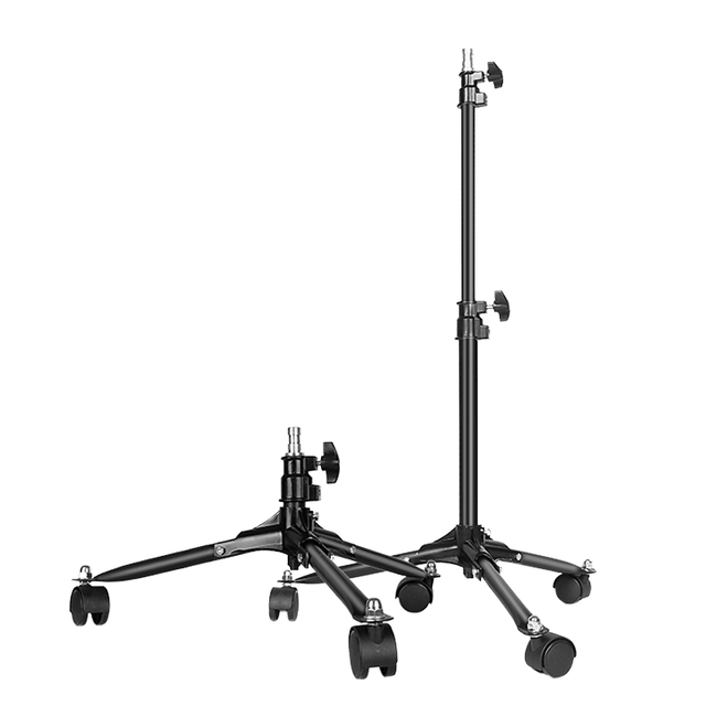 AMBITFUL Aluminum 70cm Durable Folding Wheels Mini Portable Floor Light Stand Base Roller Professional Photography Studio Tripod