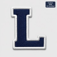 Patch thermocollant en chenille brodé sur mesure avec lettres anglaises, avec fermeture auto-agrippante 3D pour gilet et chapeau, vente en gros
