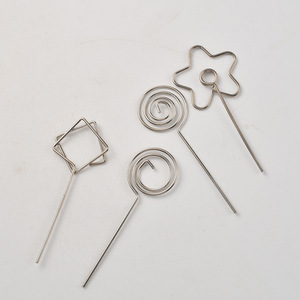 Porte-cartes en métal Wenzhou Platinum Link, support de fleurs en fer argenté, style moderne et simple, insert pour bouquet, porte-notes - Product Image 3