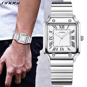 Orologio da <span class=keywords><strong>uomo</strong></span> SINOBI 9883 di lusso al quarzo, impermeabile, stile business, con numeri romani, luminoso e dal design semplice. - Product Image 1