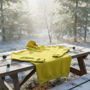 Sudaderas con Capucha Amarillas de Invierno para Hombre, 100% Algodón, de Alta Calidad, Tallas Grandes, Lisas, con Cordón y Logotipo Personalizado - Product Image 3