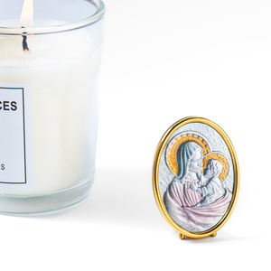 GIVELUCK Virgen María Adorno religioso Pequeño soporte de exhibición de acero inoxidable Núcleo de cobre blanco Adorno cristiano Knick-Knacks - Product Image 3