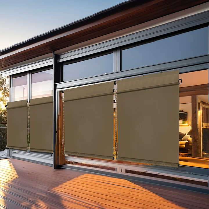 High Quality Windproof Aluminum Outdoor Roller Blinds Manual/Electric