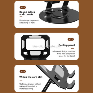 <strong>Aluminium</strong> Alloy Portable <strong>Desk</strong> 360 Rotatable &amp; Height Adjustable Metal <strong>Stand</strong> for Tablets &amp; <strong>Laptops</strong> Supports Mobile Devices