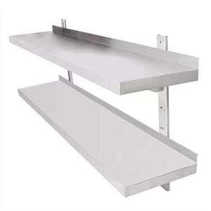 Étagère murale en acier inoxydable à deux niveaux pour la cuisine ou la restauration - Product Image 6