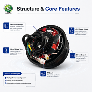 <span class=keywords><strong>Moteur</strong></span> de moyeu de <span class=keywords><strong>roue</strong></span> BLDC sans balais à double capteur de position QSMOTOR 12 pouces 5000W 45H V4 pour scooter électrique et moto - Product Image 5