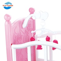 Vente flash : Jouets de maison de poupée en plastique, ensemble de poupées pour bébé, lit de poupée pour fille