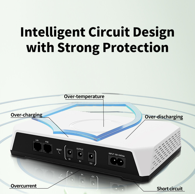 SKE Portable Mini DC UPS 36W USB 5V DC 9V 12V POE 24V 20000mah Single Phase Lithium Battery WIFI Router Modem 0ms Transfer